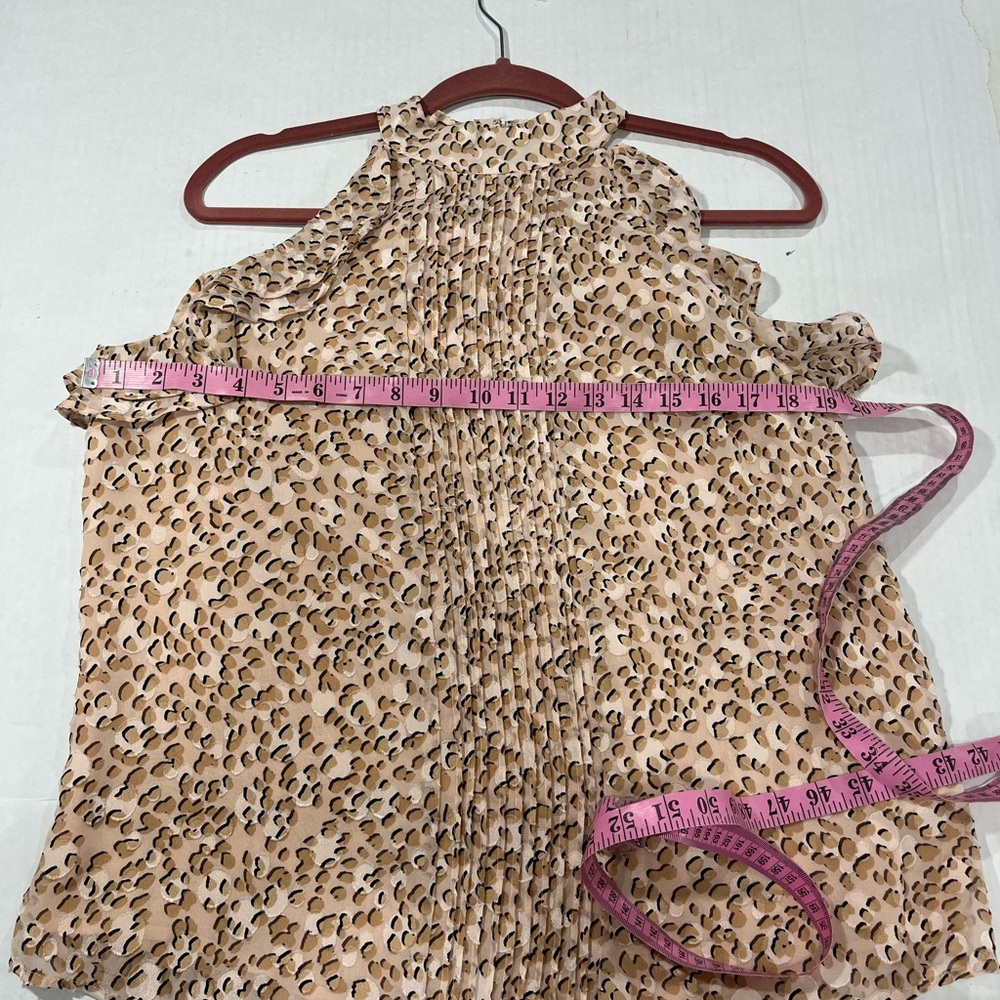 EXPRESS CHEETAH PRINT RUFFLE DETAIL HALTER TOP (a109) - Picture 13 of 13